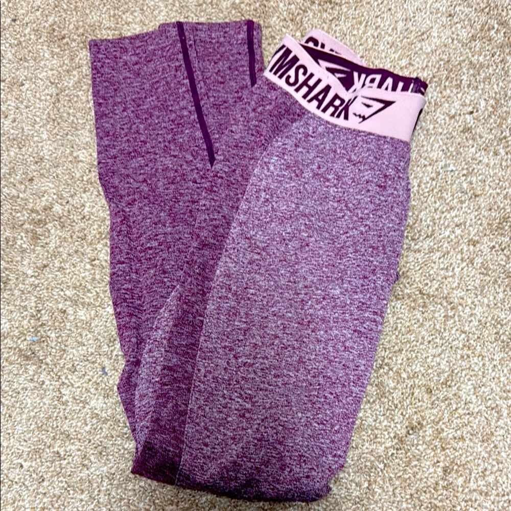 Gymshark small Pink Purple Leggings with Wide Waistband and Stretchy Fit